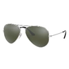 Ray Ban Aviator Mirror Sunglasses Silver Frame Grey Lenses 62-14 In Silver
