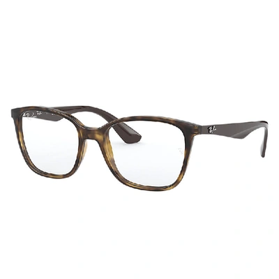 Ray Ban Rb7066 Eyeglasses Brown Frame Clear Lenses Polarized 52-17 In Dark Brown