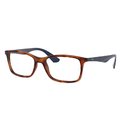 RAY BAN EYEGLASSES UNISEX RB7047 OPTICS - BLUE FRAME CLEAR LENSES POLARIZED 56-17