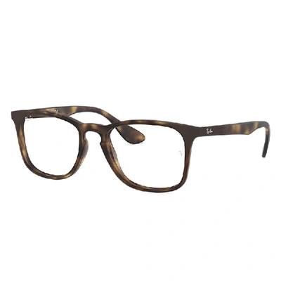 RAY BAN EYEGLASSES UNISEX RB7074 OPTICS - TORTOISE FRAME CLEAR LENSES POLARIZED 52-18