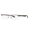 RAY BAN RB8412 EYEGLASSES BROWN FRAME CLEAR LENSES POLARIZED 54-17