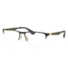Ray Ban Rb6335 Eyeglasses Gold Frame Clear Lenses Polarized 56-17 In Gold