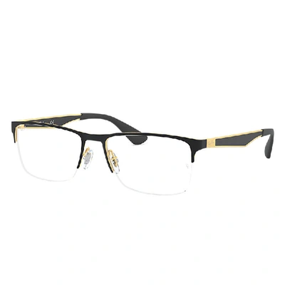 Ray Ban Rb6335 Eyeglasses Gold Frame Clear Lenses Polarized 56-17