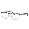 Ray Ban Rb6363 Eyeglasses Black Frame Clear Lenses Polarized 54-18 In Black