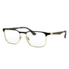 Ray Ban Rb6363 Eyeglasses Gold Frame Clear Lenses Polarized 52-18 In Gold