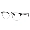 RAY BAN RB6396 OPTICS EYEGLASSES BLACK FRAME CLEAR LENSES POLARIZED 53-19