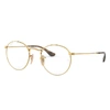 Ray Ban Round Metal Optics Eyeglasses Gold Frame Clear Lenses 50-21 In Gold