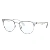 Ray Ban Rb6396 Optics Eyeglasses Silver Frame Clear Lenses Polarized 53-19 In Silver