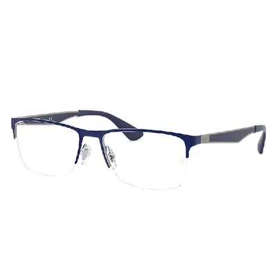 Ray Ban Rb6335 Eyeglasses Blue Frame Clear Lenses Polarized 54-17