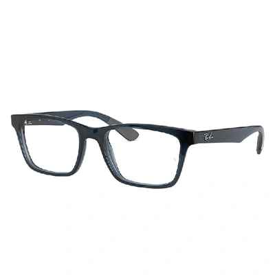 Ray Ban Rb7025 Eyeglasses Blue Frame Clear Lenses Polarized 53-17