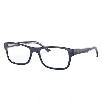 Ray Ban Rb5268 Eyeglasses Blue Frame Clear Lenses Polarized 52-17
