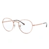 Ray Ban Round Metal Optics Ii Eyeglasses Bronze-copper Frame Clear Lenses Polarized 49-20 In Bronze-copper