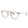Ray Ban Rb6378 Eyeglasses Bronze-copper Frame Clear Lenses Polarized 49-21 In Bronze-copper