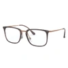 Ray Ban Rb7141 Eyeglasses Bronze-copper Frame Clear Lenses Polarized 52-20 In Bronze-copper