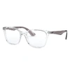 Ray Ban Rb7066 Eyeglasses Grey Frame Clear Lenses Polarized 52-17 In Grey