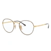 Ray Ban Round Metal Optics Ii Eyeglasses Gold Frame Clear Lenses 51-20 In Gold