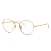 Ray Ban Round Metal Optics Ii Eyeglasses Gold Frame Clear Lenses 51-20 In Gold