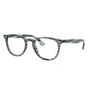 Ray Ban Rb7159 Eyeglasses Blue Frame Clear Lenses 52-20 In Blue