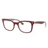 Ray Ban Rb5285 Eyeglasses Bordeaux Frame Clear Lenses Polarized 53-19 In Bordeaux