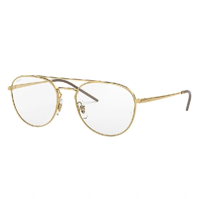 Ray Ban Rb6414 Eyeglasses Gold Frame Clear Lenses 53-18