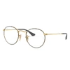 Ray Ban Round Metal Optics Eyeglasses Gold Frame Clear Lenses 47-21 In Gold