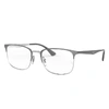 Ray Ban Rb6421 Eyeglasses Grey Frame Clear Lenses Polarized 52-18 In Grey On Silver