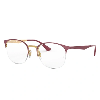 Ray Ban Rb6422 Eyeglasses Bordeaux Frame Clear Lenses Polarized 51-19