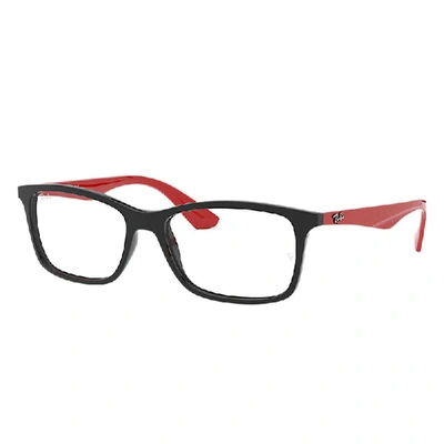 RAY BAN EYEGLASSES UNISEX RB7047 OPTICS - RED FRAME CLEAR LENSES POLARIZED 56-17