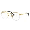 RAY BAN ROUND GAZE EYEGLASSES GOLD FRAME CLEAR LENSES 51-22