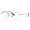 Ray Ban Round Gaze Eyeglasses Bronze-copper Frame Clear Lenses Polarized 51-22 In Bronze-copper