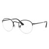 Ray Ban Round Gaze Eyeglasses Black Frame Clear Lenses 51-22 In Black