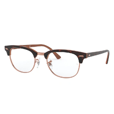 Ray Ban Clubmaster Optics Rox_frame Tortoise Frame Demo Lens Lenses Polarized 49-21 In Brown