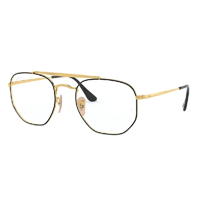 Ray Ban Marshal Optics Eyeglasses Gold Frame Clear Lenses Polarized 54-21