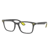 Ray Ban Rb7144m Scuderia Ferrari Collection Eyeglasses Grey Frame Clear Lenses Polarized 53-18 In Grey