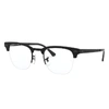 Ray Ban Clubmaster Metal Optics Eyeglasses Black Frame Clear Lenses 50-22 In Black