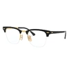 RAY BAN EYEGLASSES UNISEX CLUBMASTER METAL OPTICS - BLACK FRAME CLEAR LENSES 50-22