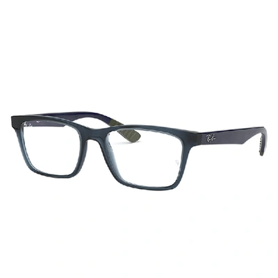 Ray Ban Rb7025 Eyeglasses Blue Frame Clear Lenses Polarized 55-17 ...