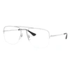Ray Ban General Gaze Eyeglasses Silver Frame Clear Lenses Polarized 56-17 In Silver
