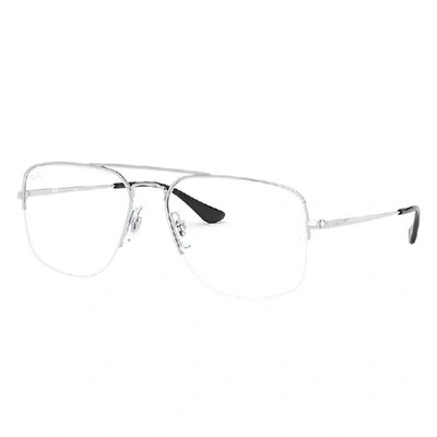 Ray Ban General Gaze Eyeglasses Silver Frame Clear Lenses Polarized 56-17
