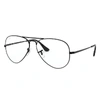 Ray Ban Aviator Optics Eyeglasses Black Frame Clear Lenses 58-14 In Black