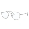 Ray Ban Hexagonal Optics Eyeglasses Silver Frame Clear Lenses 54-21 In Silver