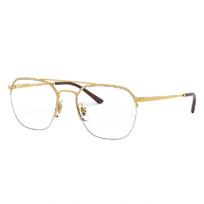 Ray Ban Rb6444 Eyeglasses Gold Frame Clear Lenses Polarized 51-18