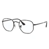 Ray Ban Hexagonal Optics Eyeglasses Black Frame Clear Lenses 54-21 In Black