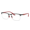 RAY BAN EYEGLASSES MAN RB8416M SCUDERIA FERRARI COLLECTION - RED FRAME CLEAR LENSES 54-18