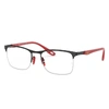 Ray Ban Rb8416m Scuderia Ferrari Collection Eyeglasses Rubber Red Frame Clear Lenses 54-18 In Red