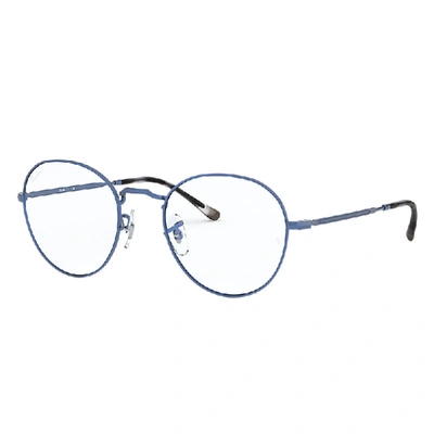 Ray Ban Round Metal Optics Ii Eyeglasses Transparent Blue Frame Clear Lenses Polarized 51-20