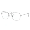 Ray Ban Frank Optics Eyeglasses Silver Frame Clear Lenses 51-20 In Silver