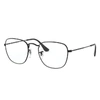 Ray Ban Frank Optics Eyeglasses Shiny Black Frame Clear Lenses Polarized 51-20 In Shiny Black