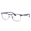 Ray Ban Rb6363 Eyeglasses Dark Blue Frame Clear Lenses 54-18 In Dark Blue