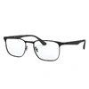 Ray Ban Rb6363 Eyeglasses Black Frame Clear Lenses Polarized 54-18 In Schwarz